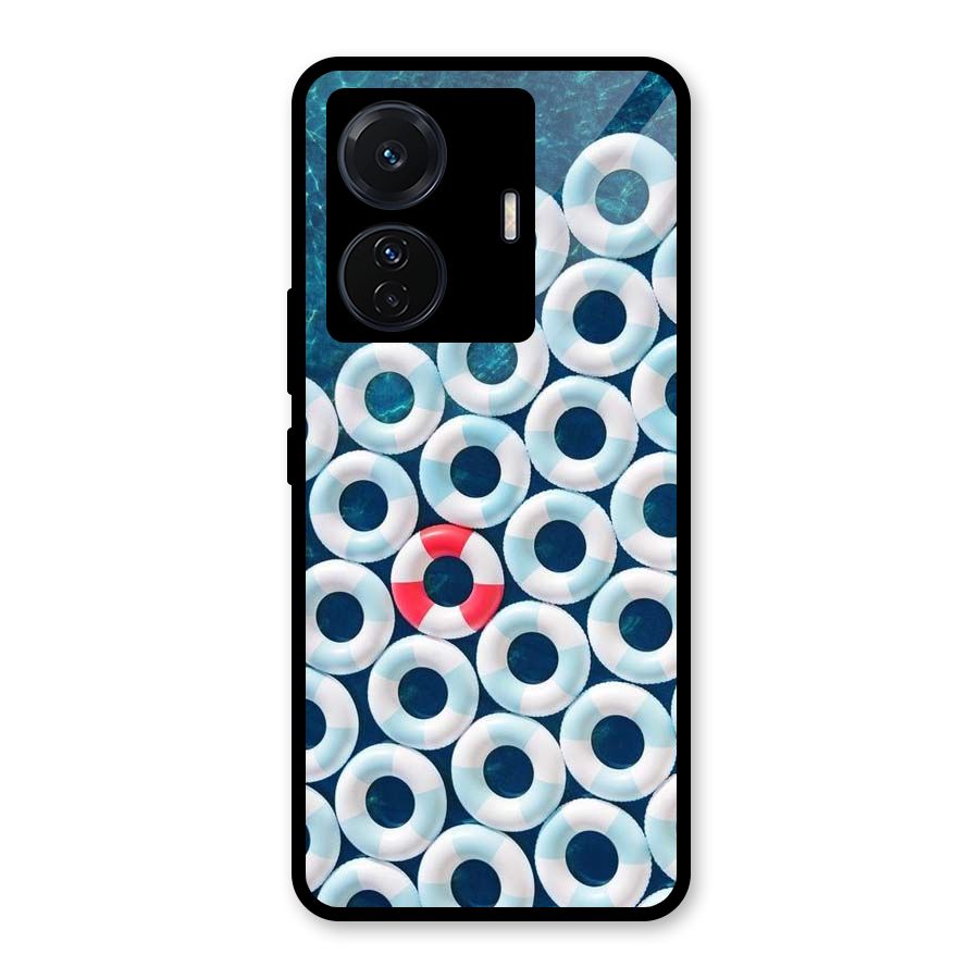Light Blue Allure Glass Back Case for Vivo T1 Pro