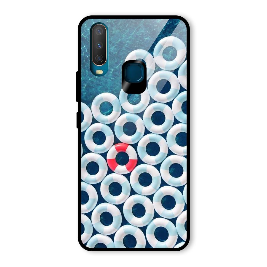 Light Blue Allure Glass Back Case for Vivo U10