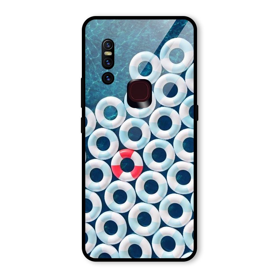 Light Blue Allure Glass Back Case for Vivo V15