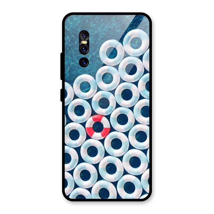 Light Blue Allure Glass Back Case for Vivo V15 Pro