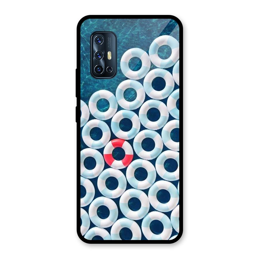 Light Blue Allure Glass Back Case for Vivo V17