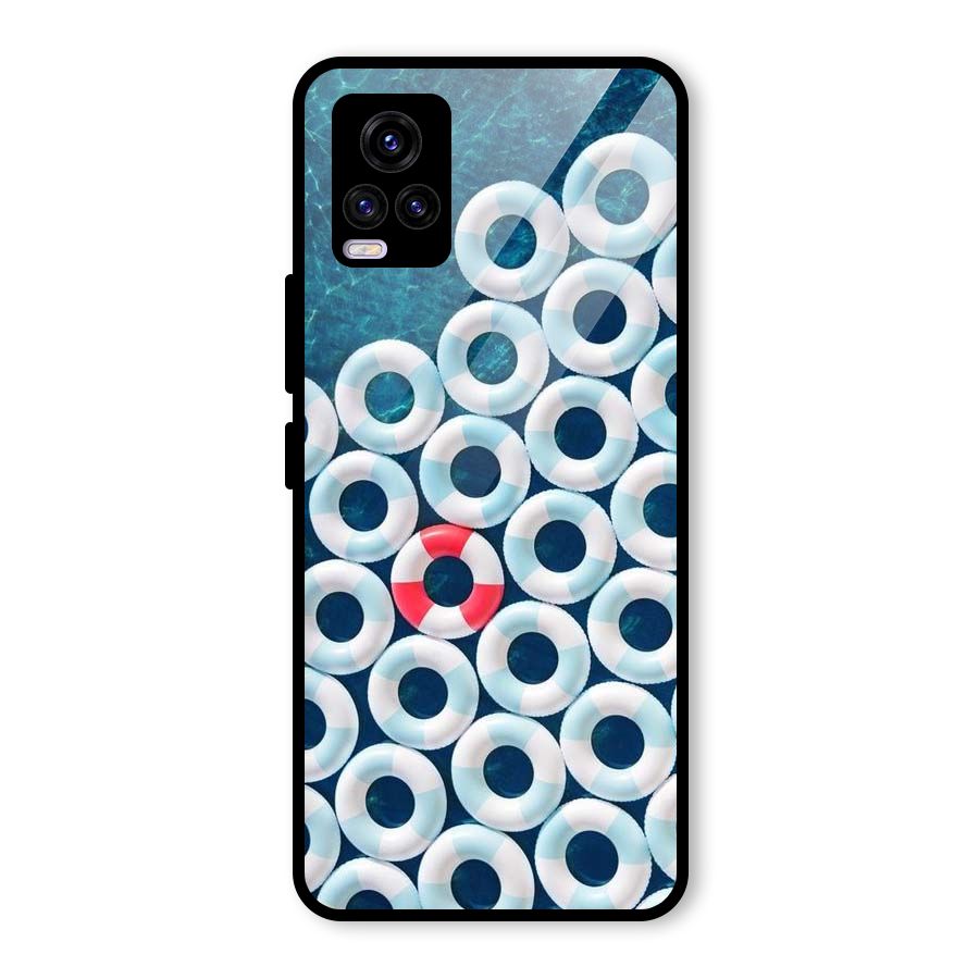 Light Blue Allure Glass Back Case for Vivo V20