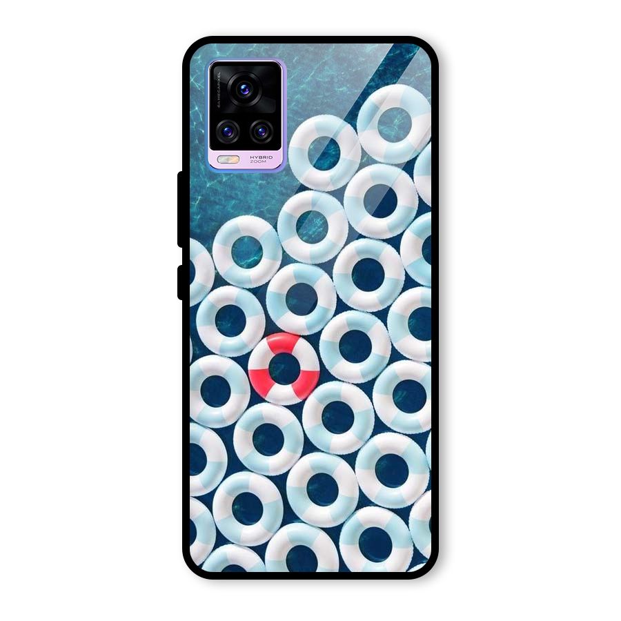 Light Blue Allure Glass Back Case for Vivo V20 Pro