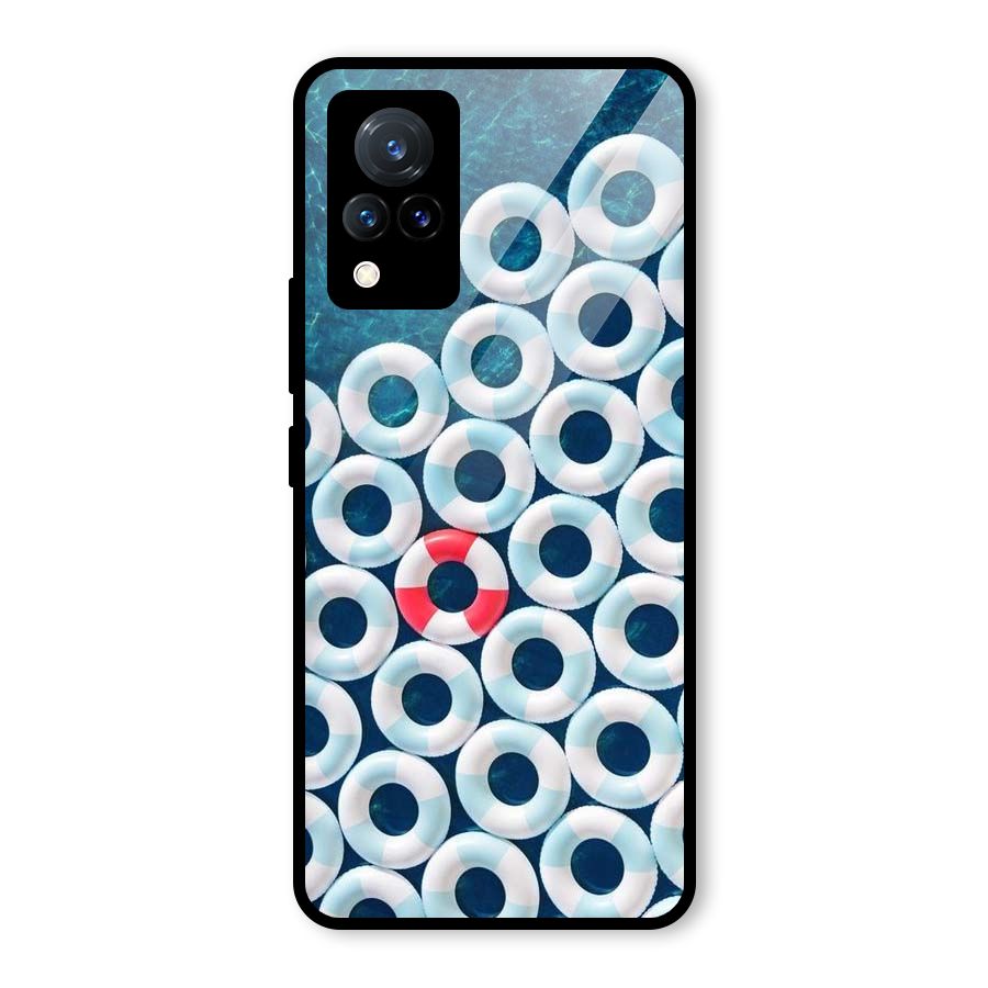 Light Blue Allure Glass Back Case for Vivo V21 5G