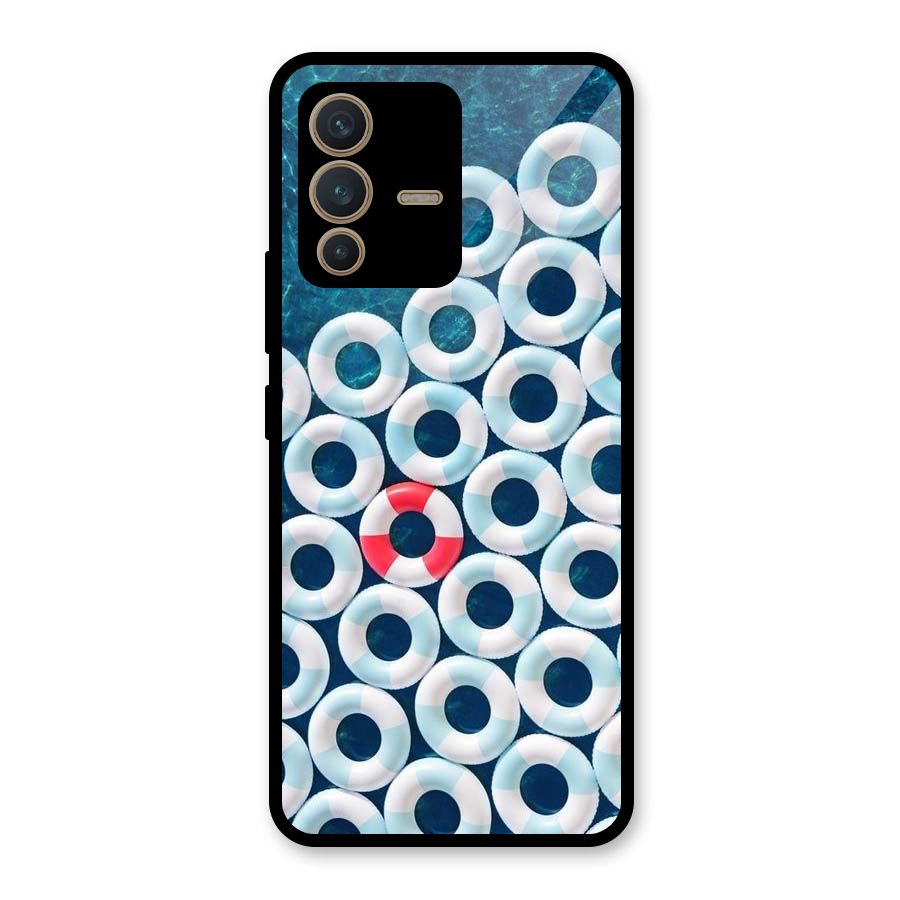 Light Blue Allure Glass Back Case for Vivo V23 5G