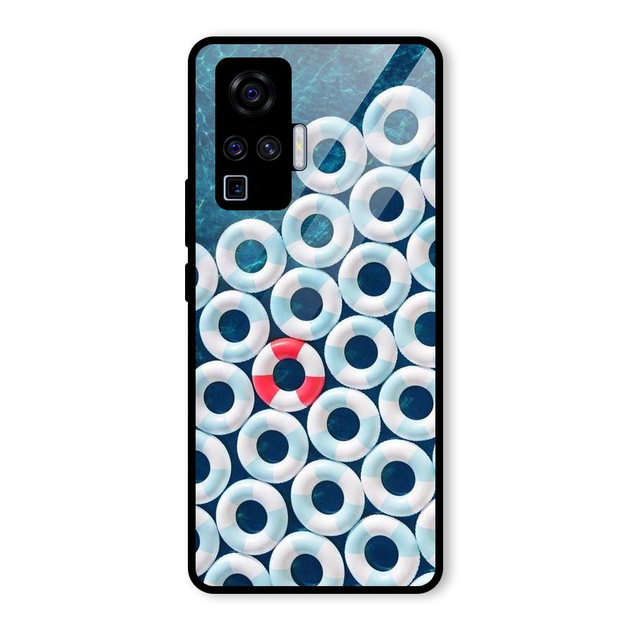 Light Blue Allure Glass Back Case for Vivo X50 Pro