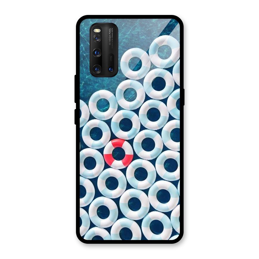 Light Blue Allure Glass Back Case for Vivo iQOO 3