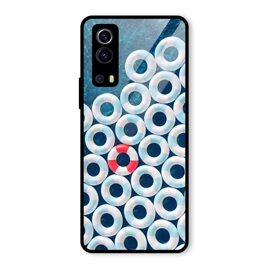 Light Blue Allure Glass Back Case for Vivo iQOO Z3