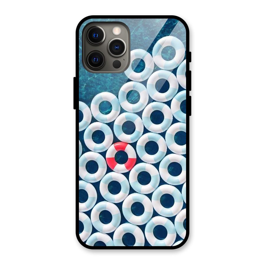 Light Blue Allure Glass Back Case for iPhone 12 Pro Max
