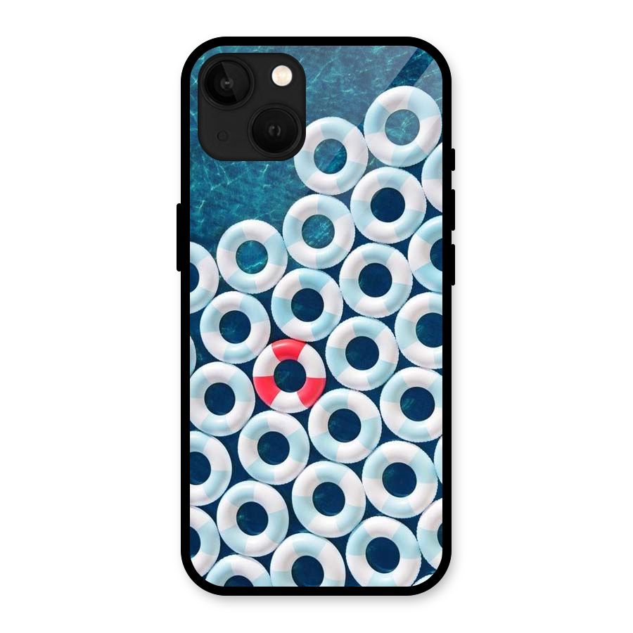 Light Blue Allure Glass Back Case for iPhone 13