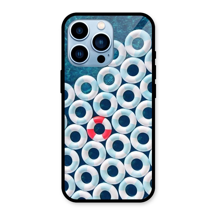 Light Blue Allure Glass Back Case for iPhone 13 Pro