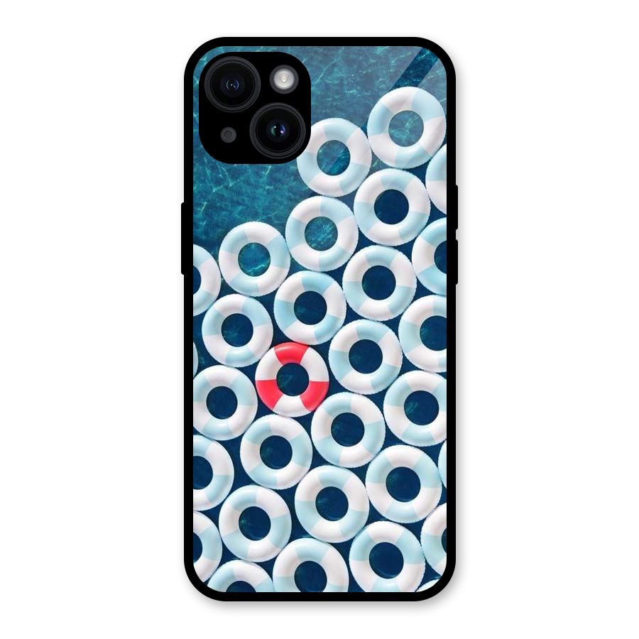 Light Blue Allure Glass Back Case for iPhone 14
