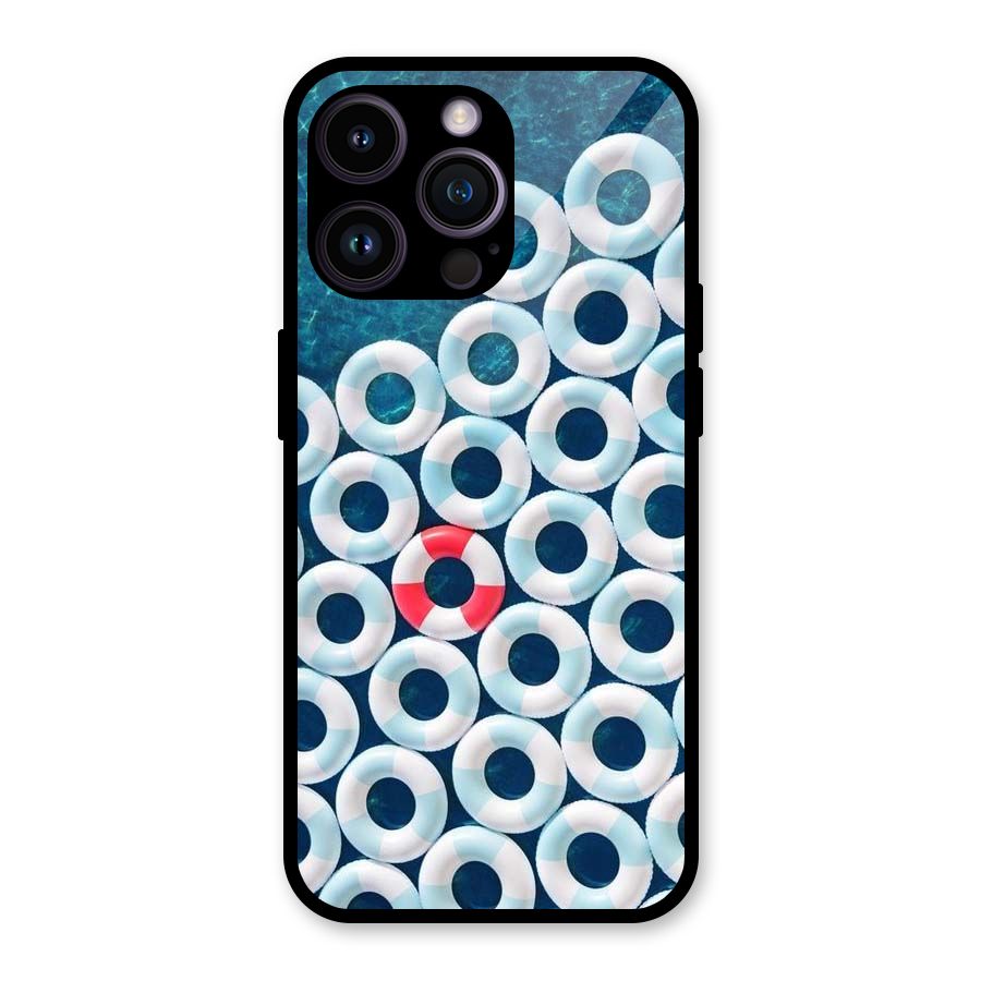 Light Blue Allure Glass Back Case for iPhone 14 Pro Max