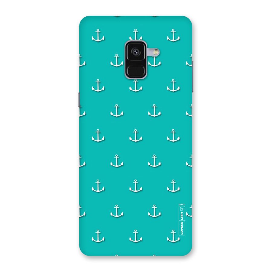 Light Blue Anchor Back Case for Galaxy A8 Plus