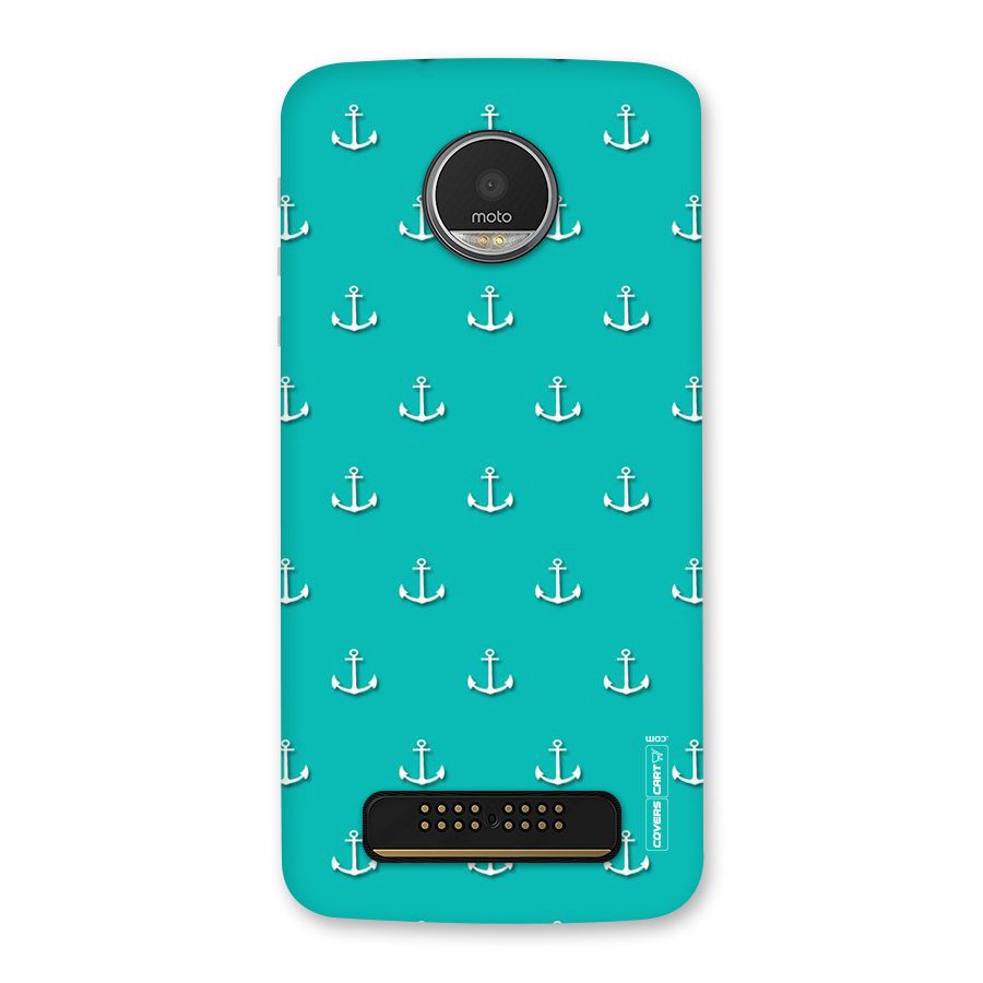 Light Blue Anchor Back Case for Moto Z Play
