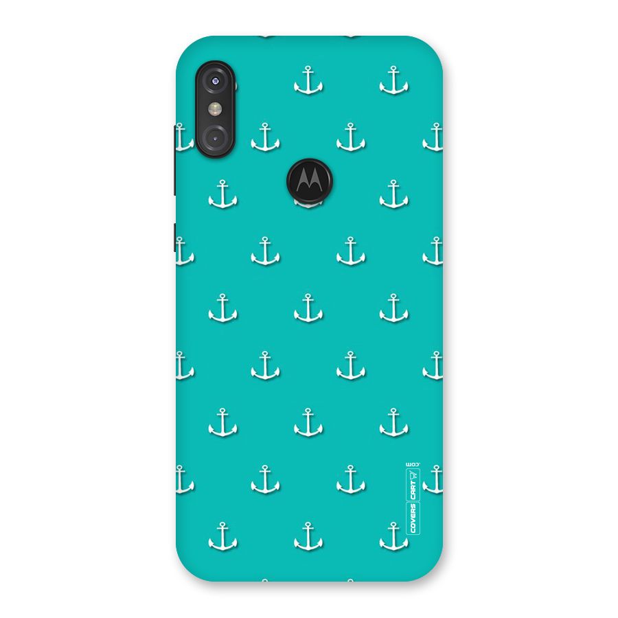 Light Blue Anchor Back Case for Motorola One Power