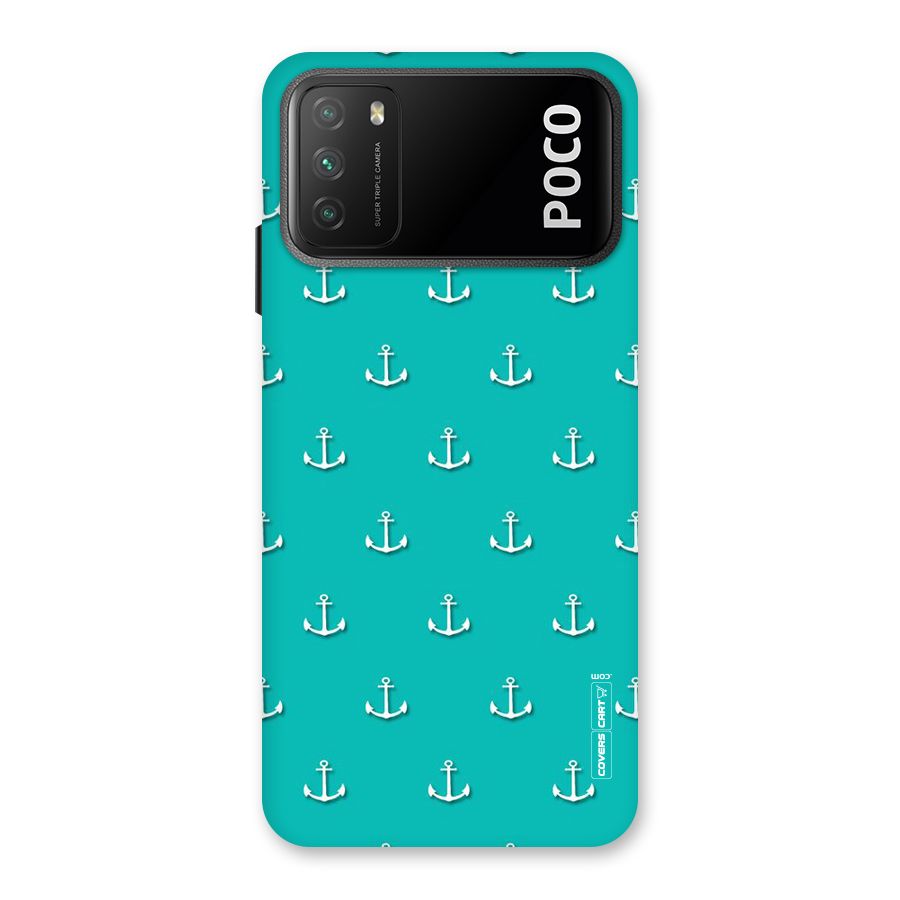 Light Blue Anchor Back Case for Poco M3