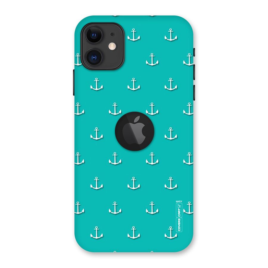 Light Blue Anchor Back Case for iPhone 11 Logo Cut