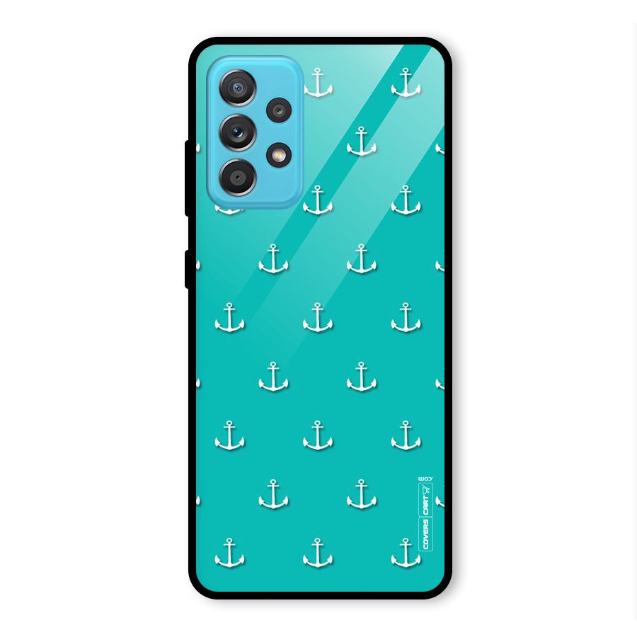 Light Blue Anchor Glass Back Case for Galaxy A52s 5G