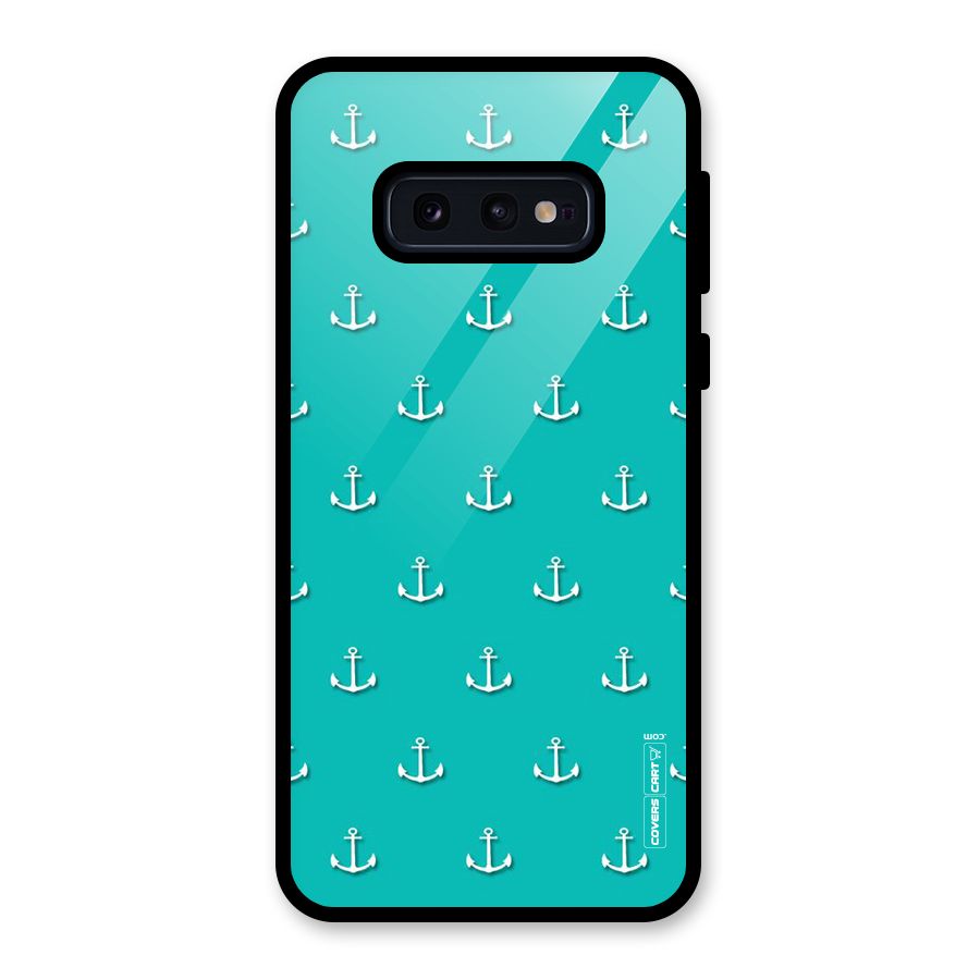 Light Blue Anchor Glass Back Case for Galaxy S10e
