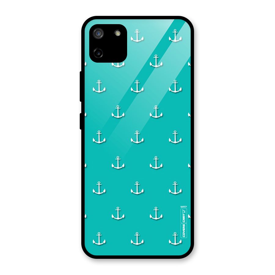 Light Blue Anchor Glass Back Case for Realme C11