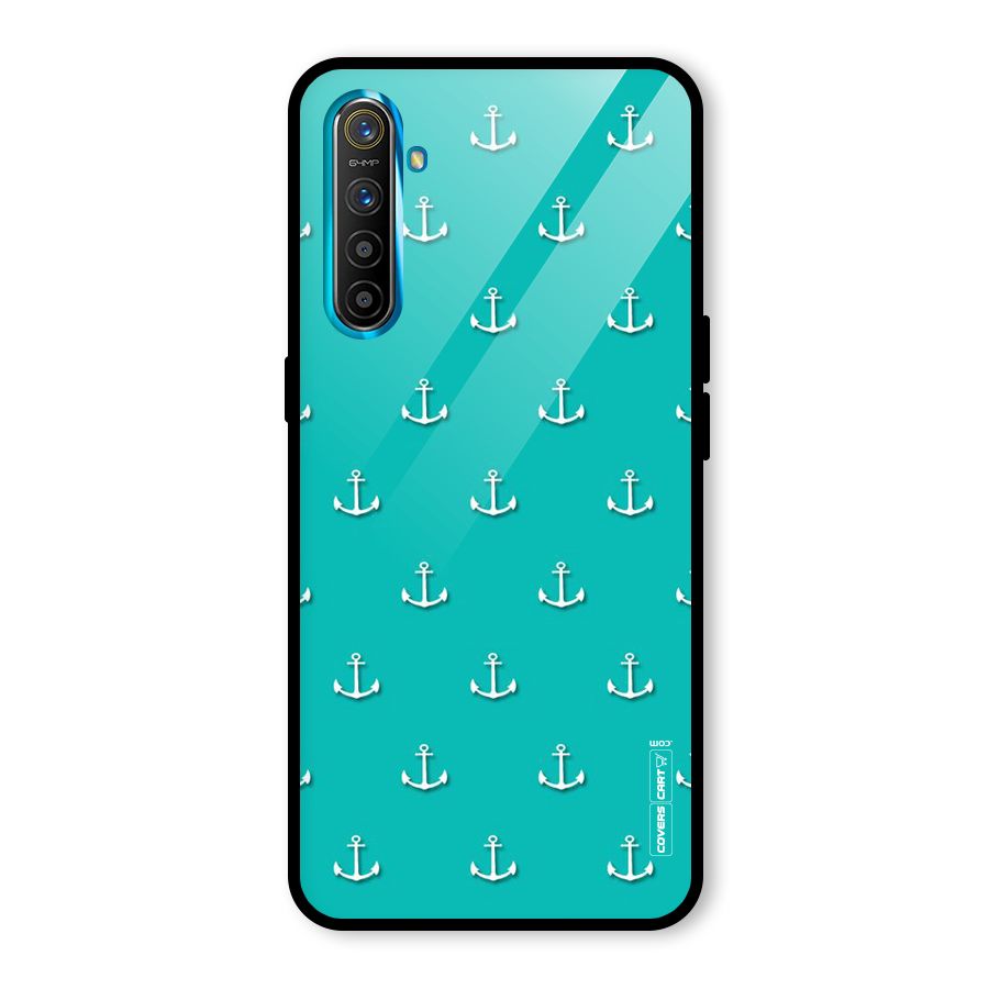Light Blue Anchor Glass Back Case for Realme X2