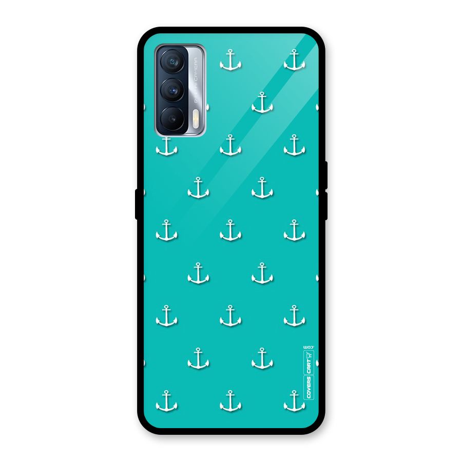 Light Blue Anchor Glass Back Case for Realme X7
