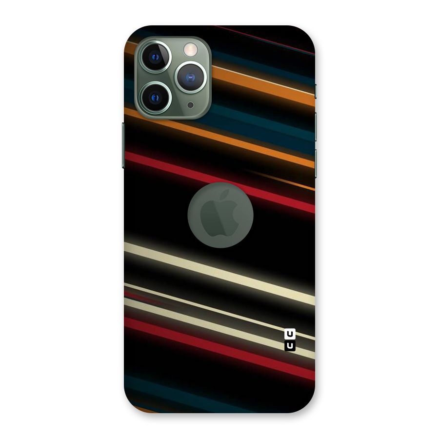 Light Diagonal Stripes Back Case for iPhone 11 Pro Logo  Cut