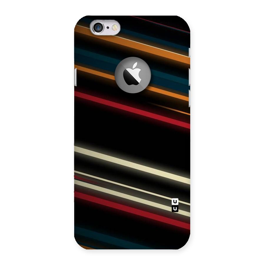 Light Diagonal Stripes Back Case for iPhone 6 Logo Cut