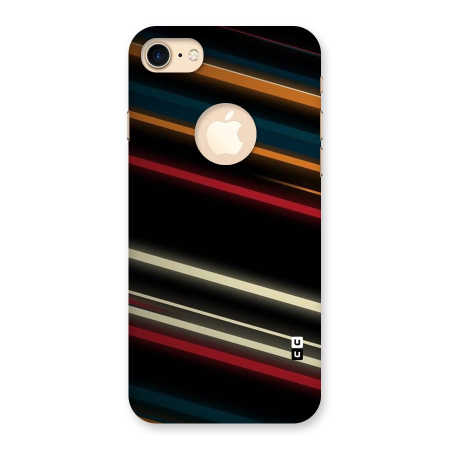 Light Diagonal Stripes Back Case for iPhone 7 Logo Cut