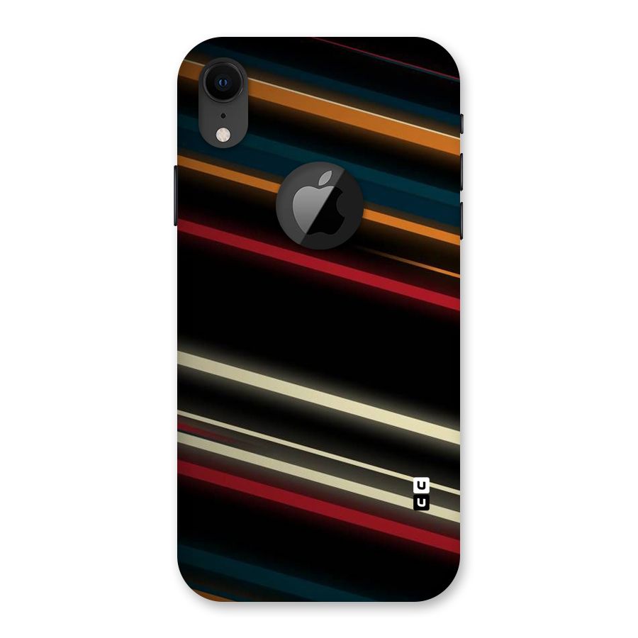 Light Diagonal Stripes Back Case for iPhone XR Logo Cut