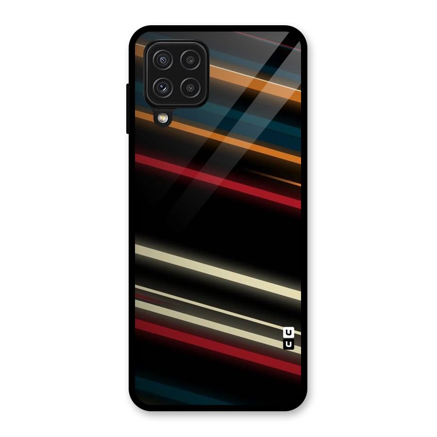 Light Diagonal Stripes Glass Back Case for Galaxy A22 4G