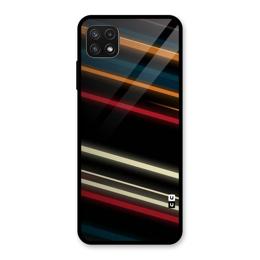 Light Diagonal Stripes Glass Back Case for Galaxy A22 5G