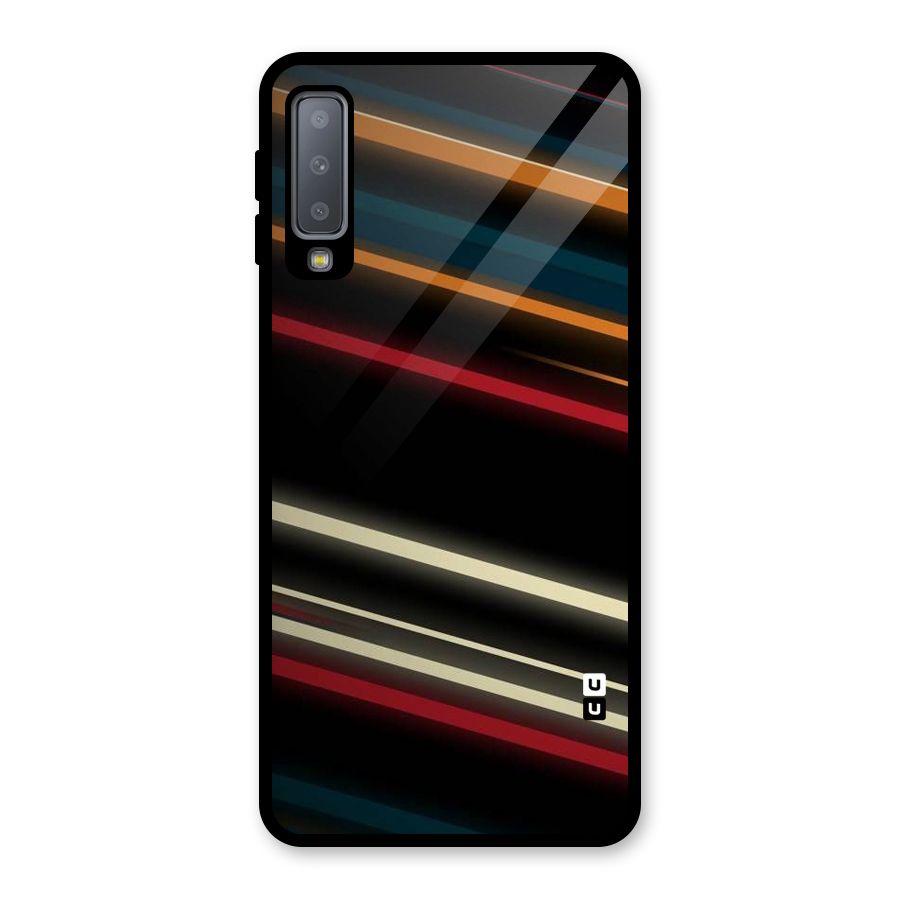 Light Diagonal Stripes Glass Back Case for Galaxy A7 (2018)