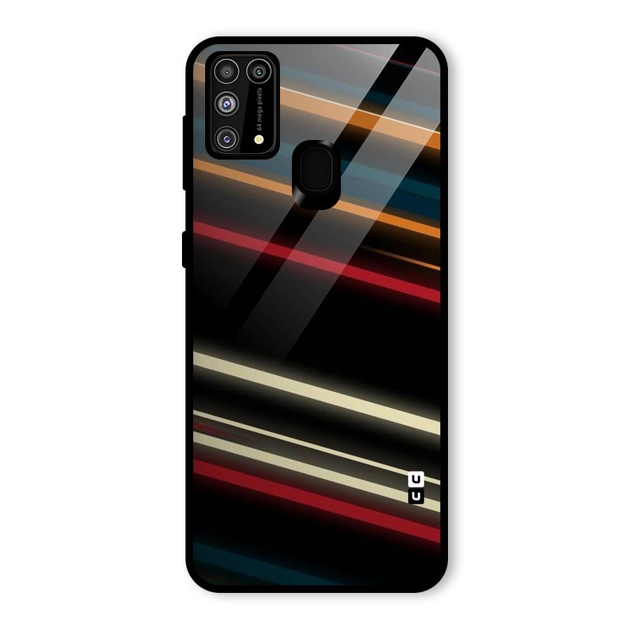 Light Diagonal Stripes Glass Back Case for Galaxy F41