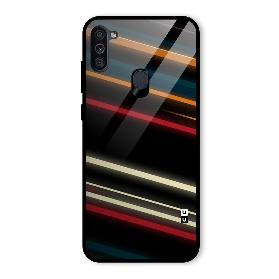 Light Diagonal Stripes Glass Back Case for Galaxy M11