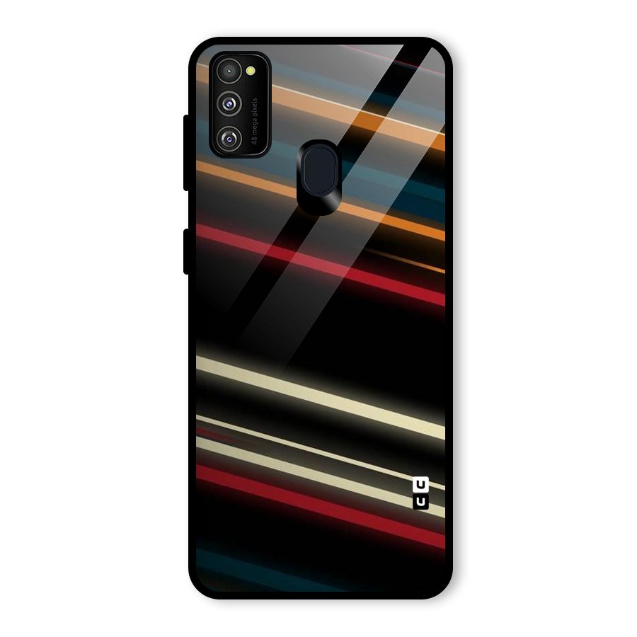 Light Diagonal Stripes Glass Back Case for Galaxy M30s
