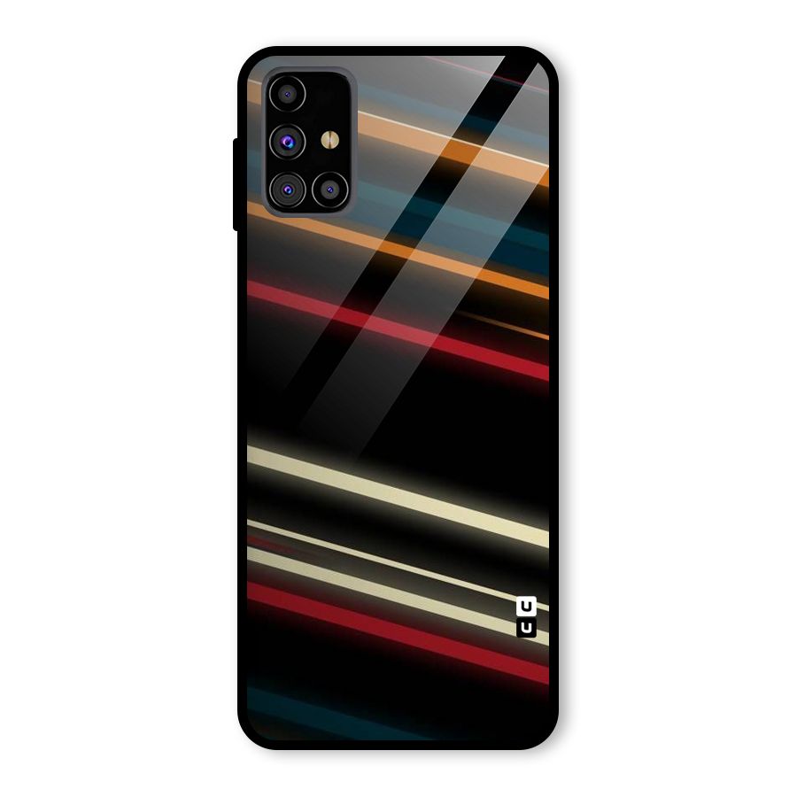Light Diagonal Stripes Glass Back Case for Galaxy M31s