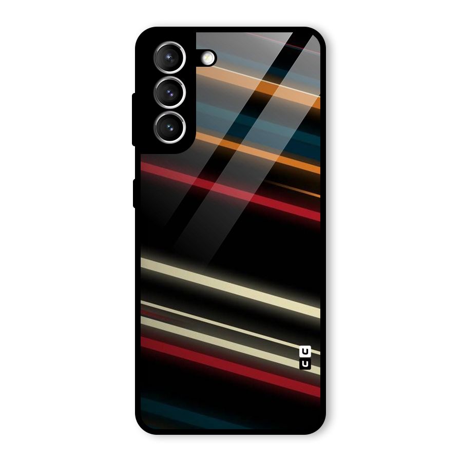 Light Diagonal Stripes Glass Back Case for Galaxy S21 5G