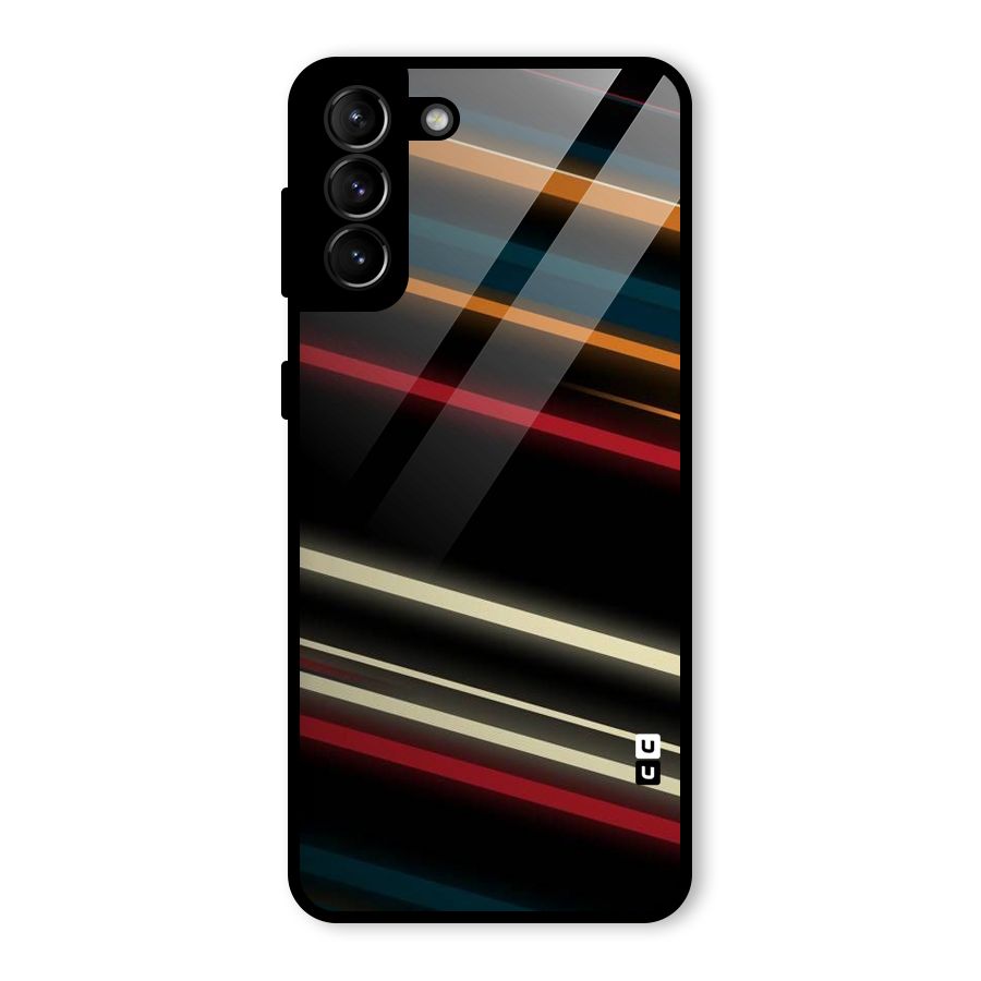 Light Diagonal Stripes Glass Back Case for Galaxy S21 Plus
