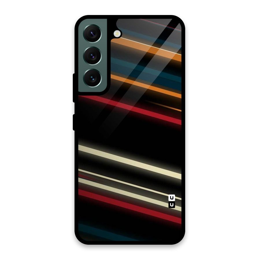 Light Diagonal Stripes Glass Back Case for Galaxy S22 5G
