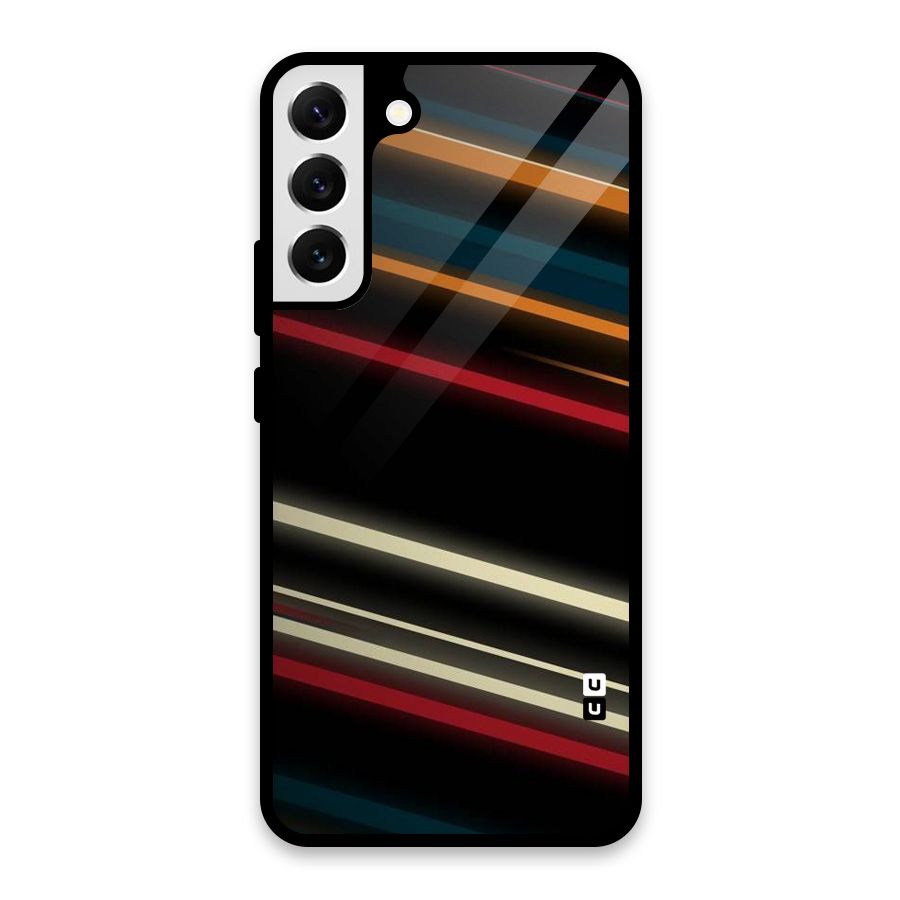 Light Diagonal Stripes Glass Back Case for Galaxy S22 Plus 5G