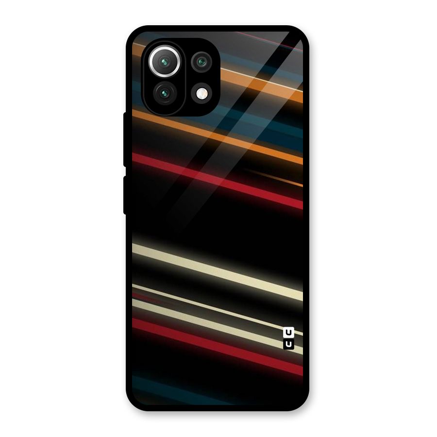 Light Diagonal Stripes Glass Back Case for Mi 11 Lite