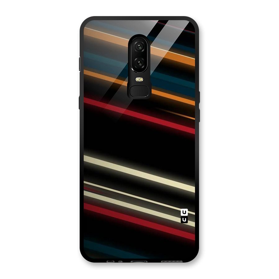 Light Diagonal Stripes Glass Back Case for OnePlus 6