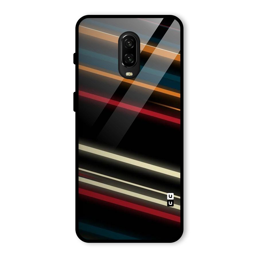 Light Diagonal Stripes Glass Back Case for OnePlus 6T
