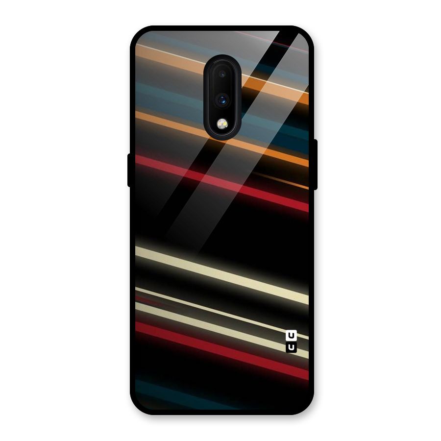 Light Diagonal Stripes Glass Back Case for OnePlus 7
