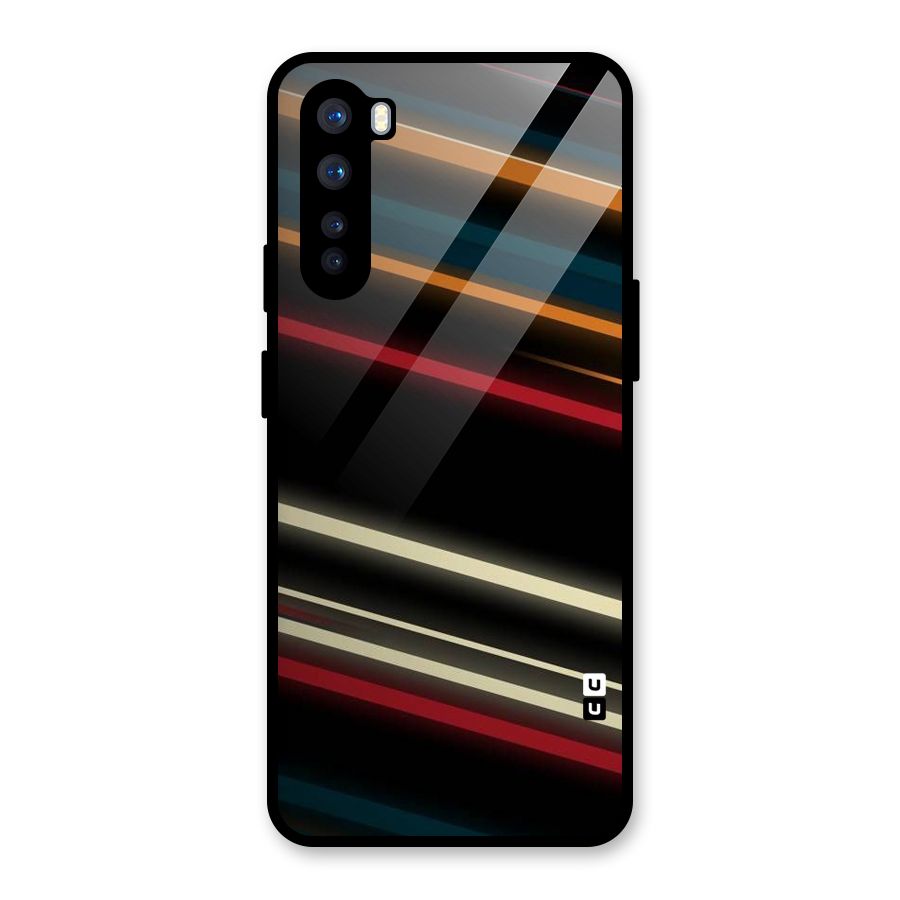 Light Diagonal Stripes Glass Back Case for OnePlus Nord