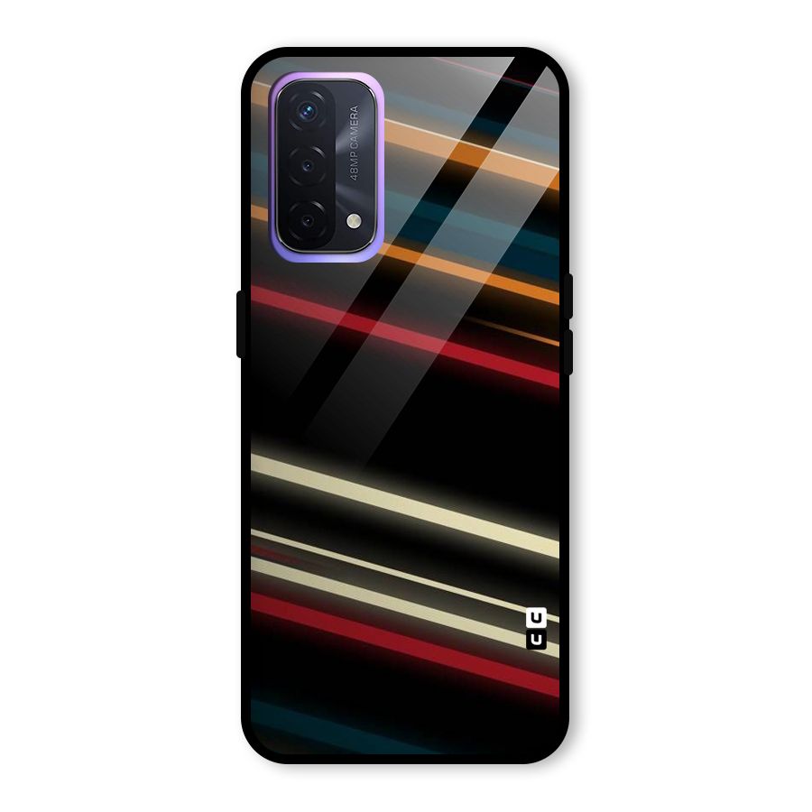 Light Diagonal Stripes Glass Back Case for Oppo A74 5G