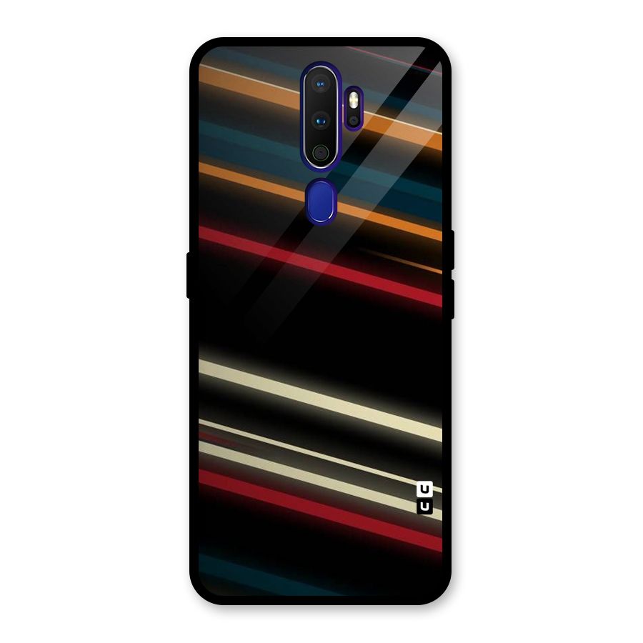 Light Diagonal Stripes Glass Back Case for Oppo A9 (2020)