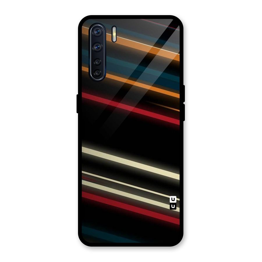 Light Diagonal Stripes Glass Back Case for Oppo F15